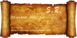 Stocker Róza névjegykártya